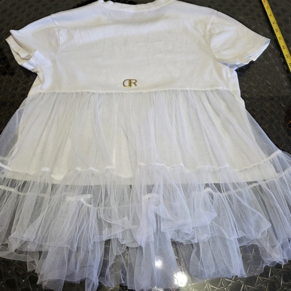 Adorable White Tulle Sexy Feminie Crop Top - Picture 8 of 8